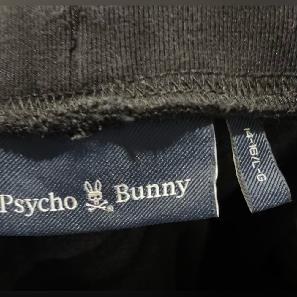 Psycho Bunny Boys Large 14/16 black sweatpants joggers - Picture 7 of 8